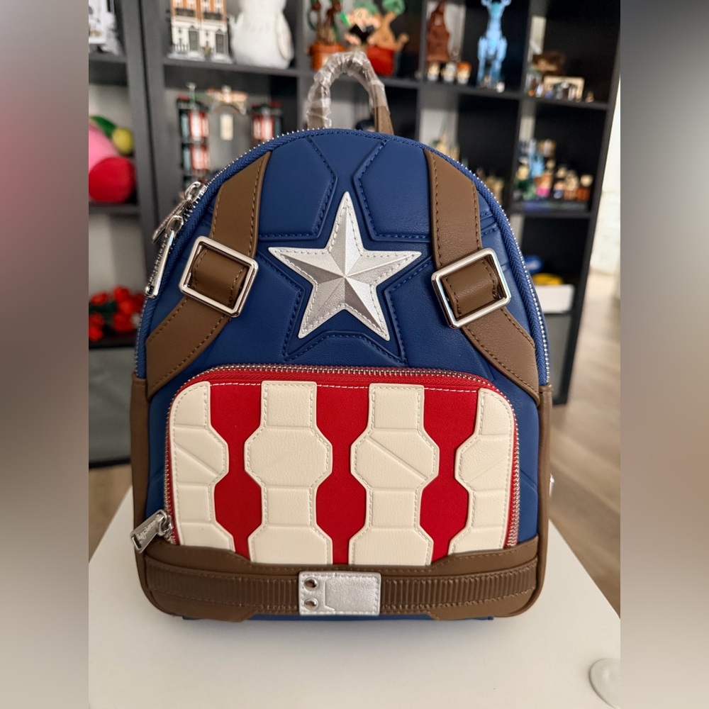 Loungefly Disney  Parks Marvel Cosplay Mini Backpack Captain America NWT